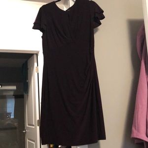 Ralph Lauren ruched plum dress